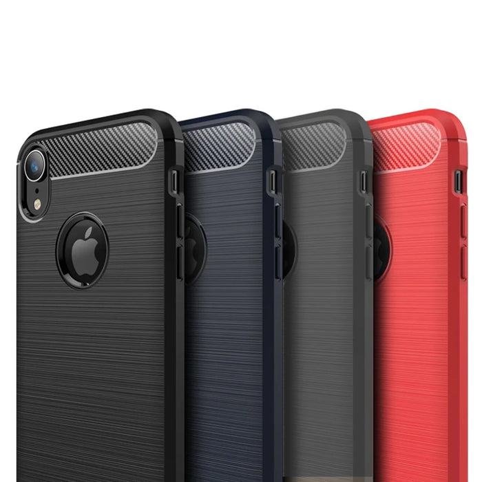 MOFI Carbon Fiber Texture Brushed TPU Phone Case for iPhone XR 6.1 inch - Black - 2