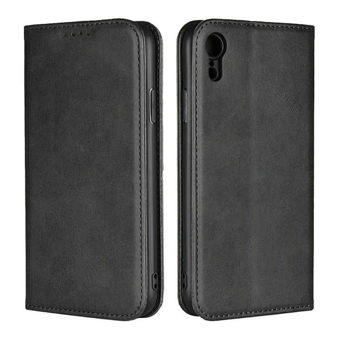 Magnetic Stand Leather Wallet Case for iPhone XR 6.1 inch - Black - 1
