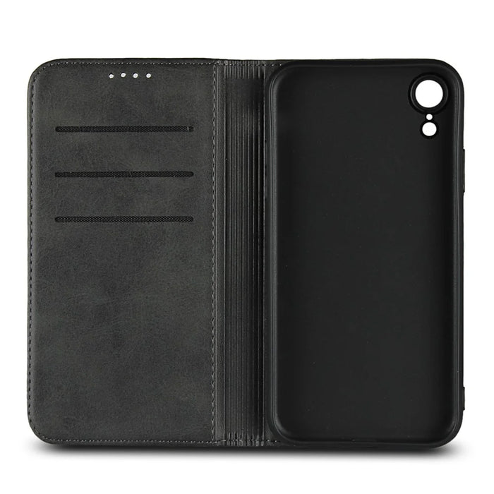 Magnetic Stand Leather Wallet Case for iPhone XR 6.1 inch - Black - 4