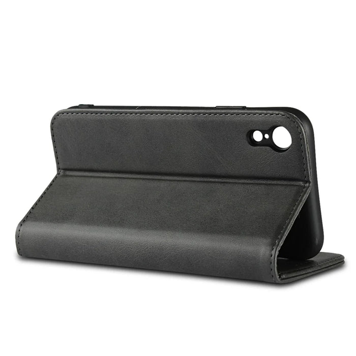 Magnetic Stand Leather Wallet Case for iPhone XR 6.1 inch - Black - 5