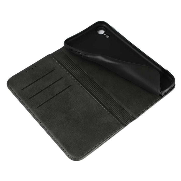 Magnetic Stand Leather Wallet Case for iPhone XR 6.1 inch - Black - 7