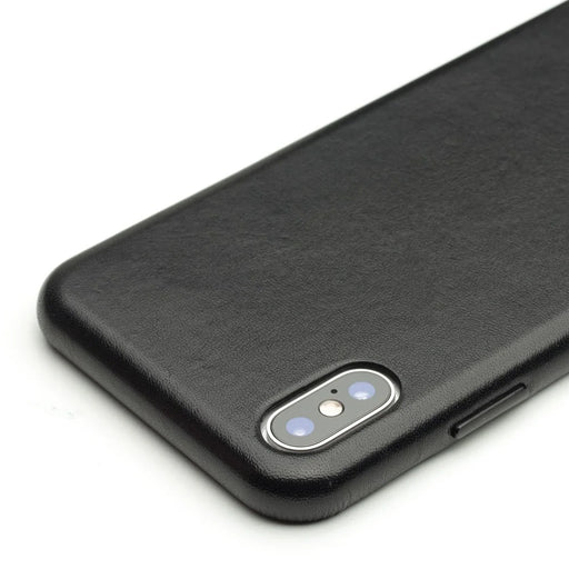 QIALINO for iPhone XS Max 6.5 inch Genuine Leather Coated PC Hard Case - Black - 2