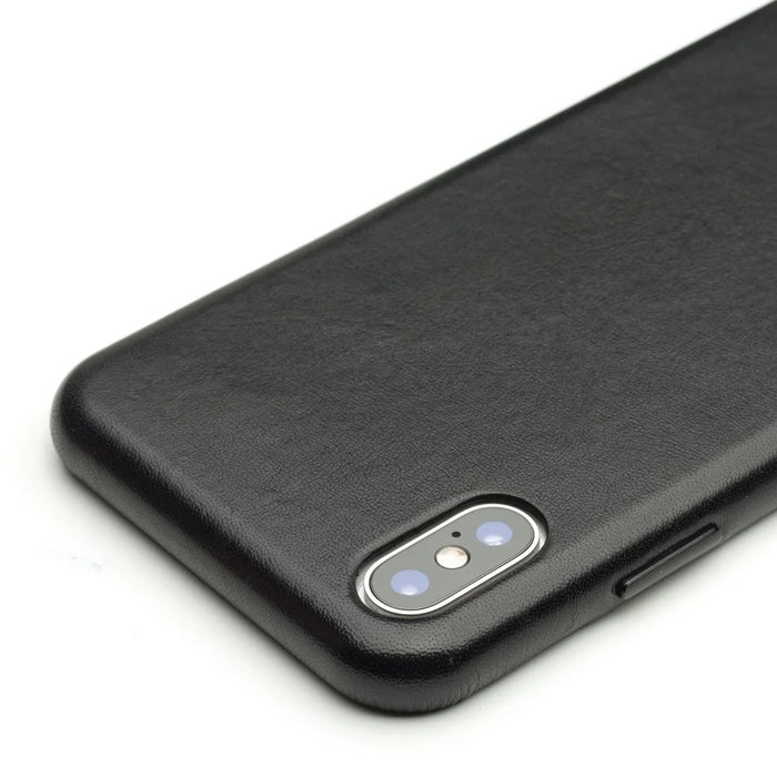 QIALINO for iPhone XS Max 6.5 inch Genuine Leather Coated PC Hard Case - Black - 2