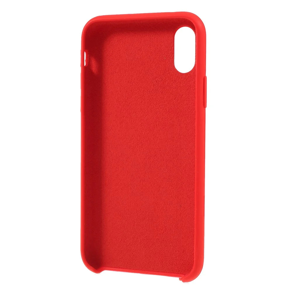 For iPhone XS / X 5.8 inch Solid Silicone Protection Case - Red - 3