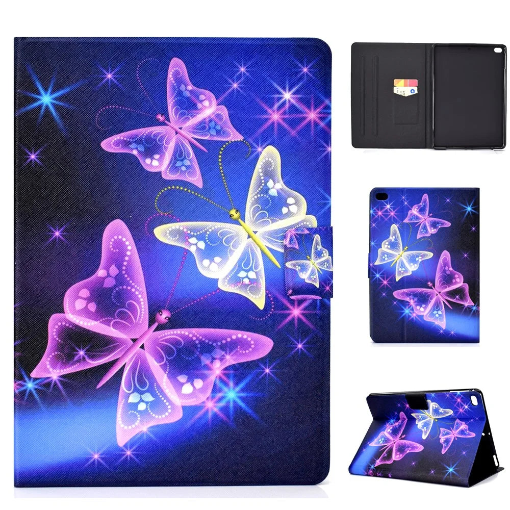 Pattern Printing Leather Stand Case for iPad 9.7-inch (2018)/9.7-inch (2017)/Air 2/Air - Vivid Butterfly - 1