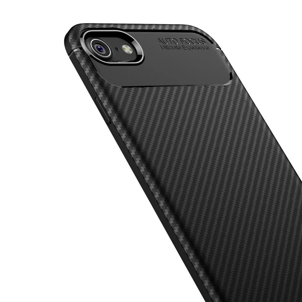 Beetle Series Carbon Fiber TPU Protection Cellphone Case for iPhone 7 / 8 / SE (2020) / SE (2022) - Black - 4