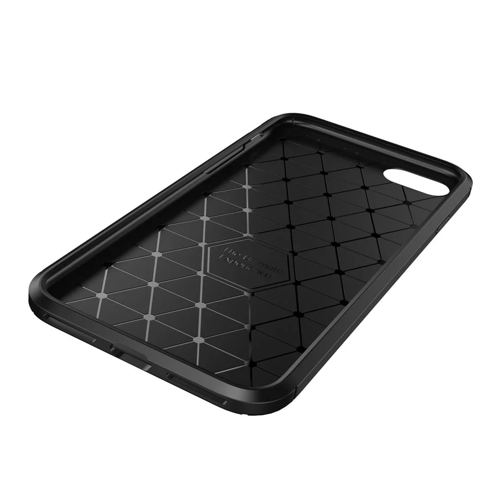 Beetle Series Carbon Fiber TPU Protection Cellphone Case for iPhone 7 / 8 / SE (2020) / SE (2022) - Black - 5