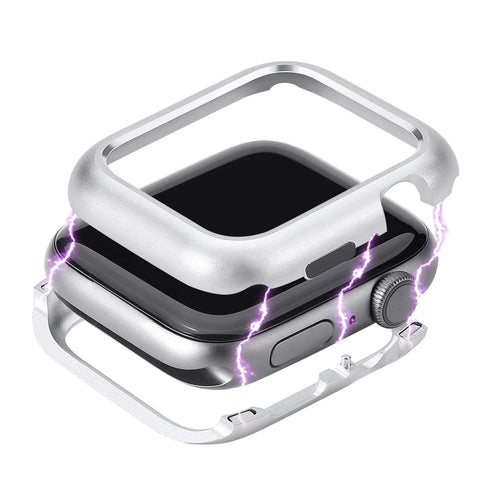Magnetic Adsorption Metal Frame Protector Cover for Apple Watch Series SE3 / SE2 / SE1 /  6 / 5 / 4 40mm - Silver - 1