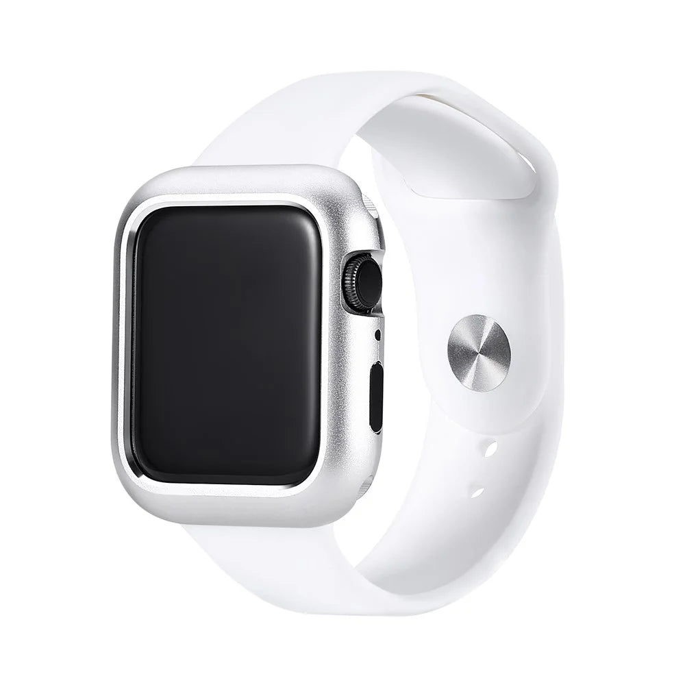 Magnetic Adsorption Metal Frame Protector Cover for Apple Watch Series SE3 / SE2 / SE1 /  6 / 5 / 4 40mm - Silver - 4