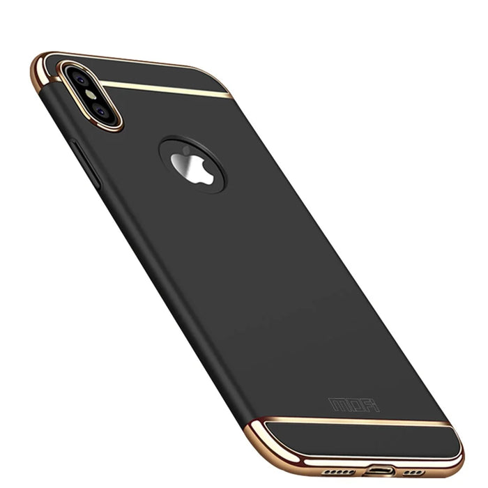 MOFI Guard Series Detachable 3-in-1 Plating Plastic Case for iPhone XS Max 6.5 inch - Black - 1