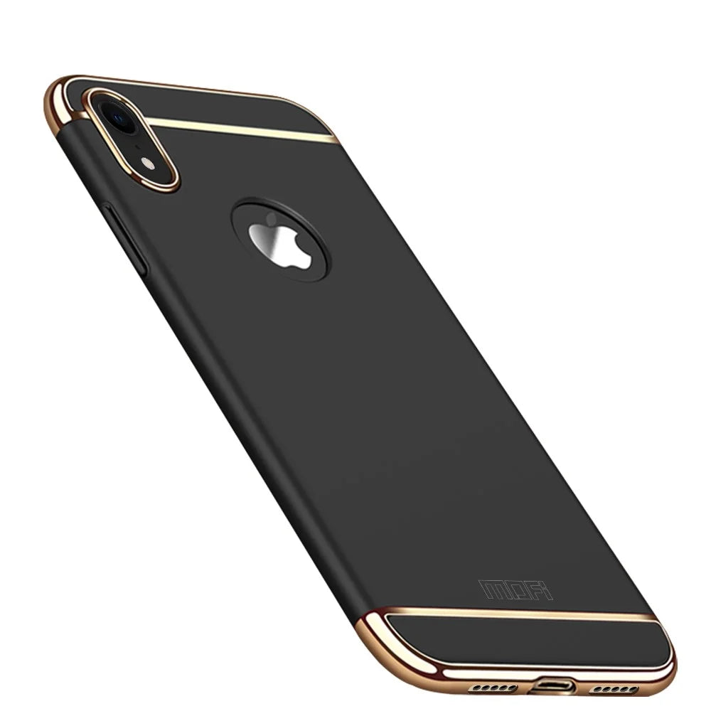 MOFI Guard Series Detachable 3-in-1 Electroplating PC Hard Case for iPhone XR 6.1 inch - Black - 1