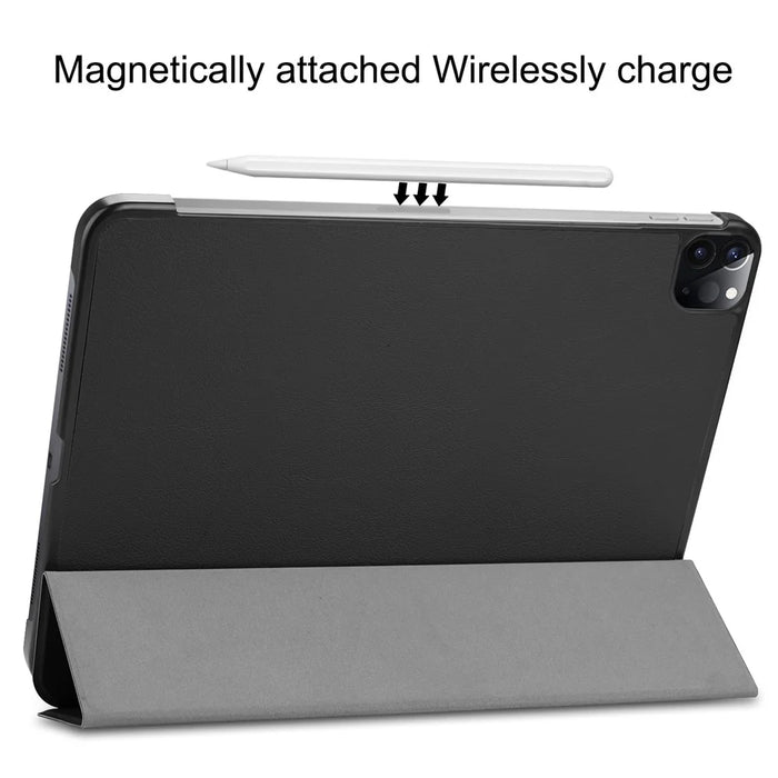 PU Leather Cover for iPad Pro 11-inch (2022) / (2021) / (2020) / (2018) Tri-Fold Stand Smart Case - Black - 7