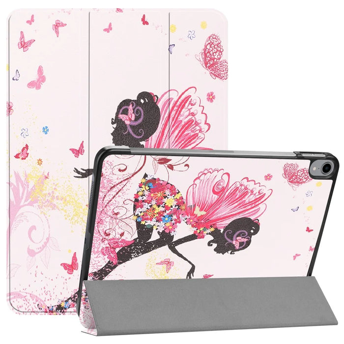 Pattern Printing Smart PU Leather Tri-fold Stand Tablet Shell for iPad Pro 11-inch (2018) - Fairy and Butterflies - 1