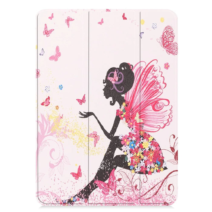 Pattern Printing Smart PU Leather Tri-fold Stand Tablet Shell for iPad Pro 11-inch (2018) - Fairy and Butterflies - 2