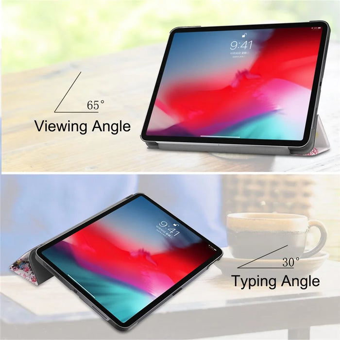 Pattern Printing Smart PU Leather Tri-fold Stand Tablet Shell for iPad Pro 11-inch (2018) - Fairy and Butterflies - 5