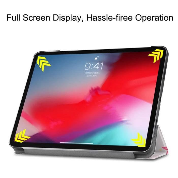Pattern Printing Smart PU Leather Tri-fold Stand Tablet Shell for iPad Pro 11-inch (2018) - Fairy and Butterflies - 6