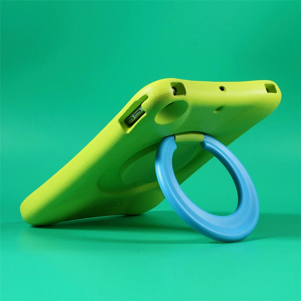 PEPKOO Cool EVA Shockproof Case with 360 Degree Rotary Kickstand for iPad 9.7-inch (2018) / (2017) - Green / Blue - 6