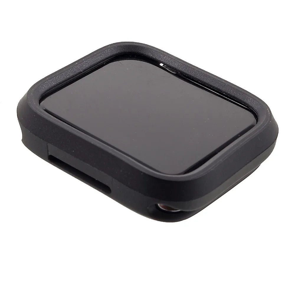 Soft Silicone Protective Bumper Cover for Apple Watch Series SE3 / SE2 / SE1 /  6 / 5 / 4 44mm - All Black - 1
