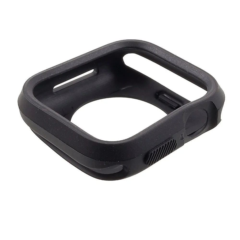 Soft Silicone Protective Bumper Cover for Apple Watch Series SE3 / SE2 / SE1 /  6 / 5 / 4 44mm - All Black - 2