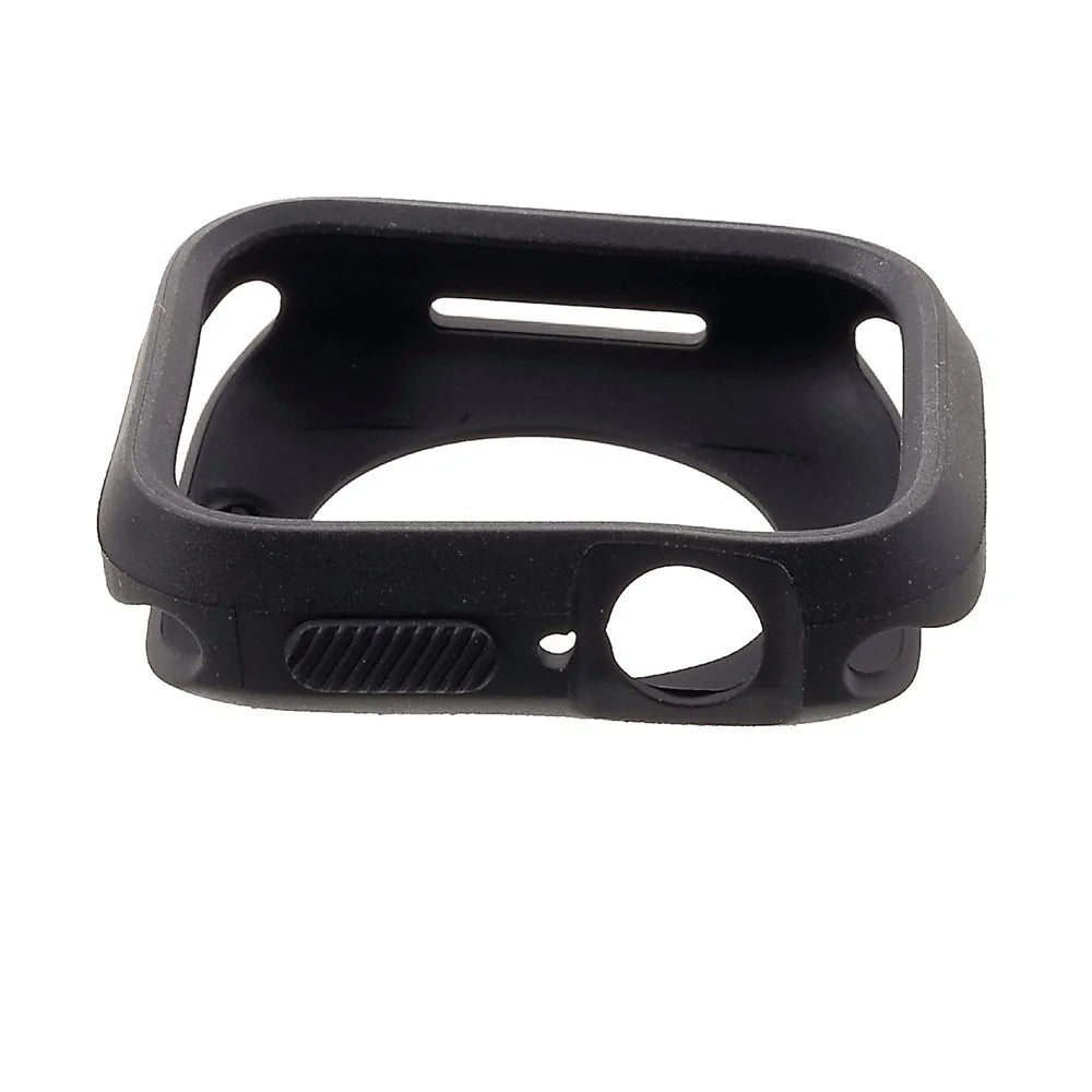 Soft Silicone Protective Bumper Cover for Apple Watch Series SE3 / SE2 / SE1 /  6 / 5 / 4 44mm - All Black - 3