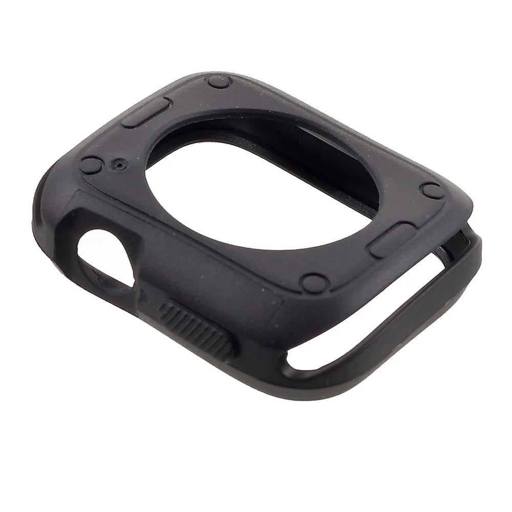 Soft Silicone Protective Bumper Cover for Apple Watch Series SE3 / SE2 / SE1 /  6 / 5 / 4 44mm - All Black - 4