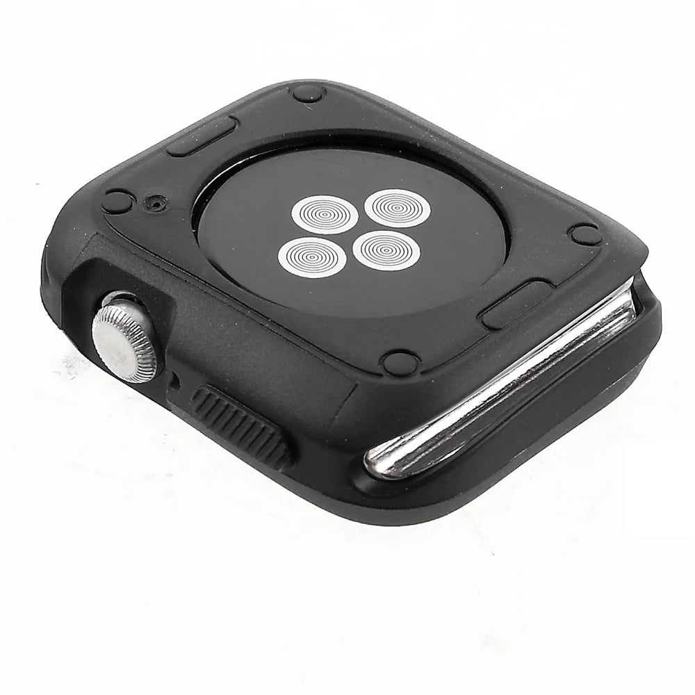 Soft Silicone Protective Bumper Cover for Apple Watch Series SE3 / SE2 / SE1 /  6 / 5 / 4 44mm - All Black - 6