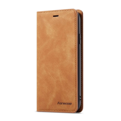 FORWENW Fantasy Series Silky Touch Leather Wallet Case for iPhone XR 6.1 inch - Brown - 2
