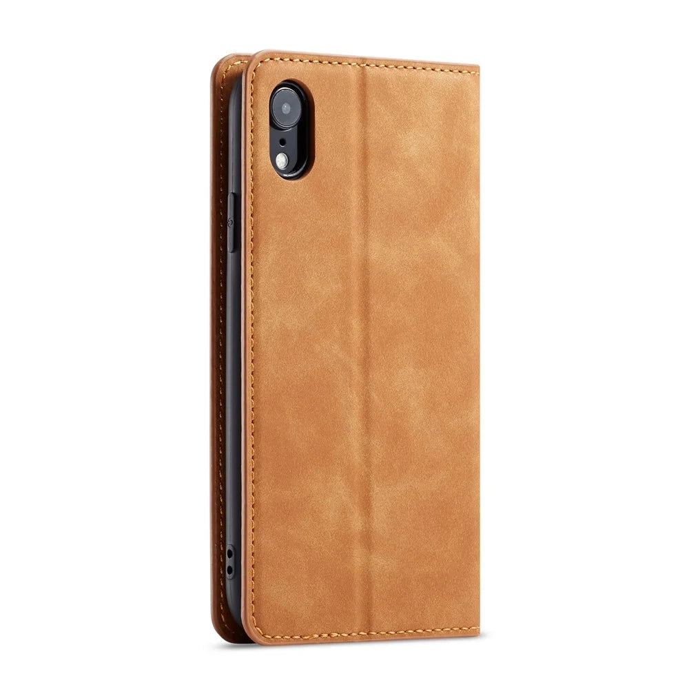 FORWENW Fantasy Series Silky Touch Leather Wallet Case for iPhone XR 6.1 inch - Brown - 3
