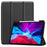 For iPad Pro 12.9 (2022) / (2021) / (2020) / (2018) PU Leather Stable Tri-fold Stand Stand Tablet Flip Case [with Pen Slot] - Black - 1