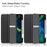 Tri-fold Leather Stand Smart Case with Pen Slot for  iPad Pro 11-inch (2022) / (2021) / (2020) / (2018) - Black - 5