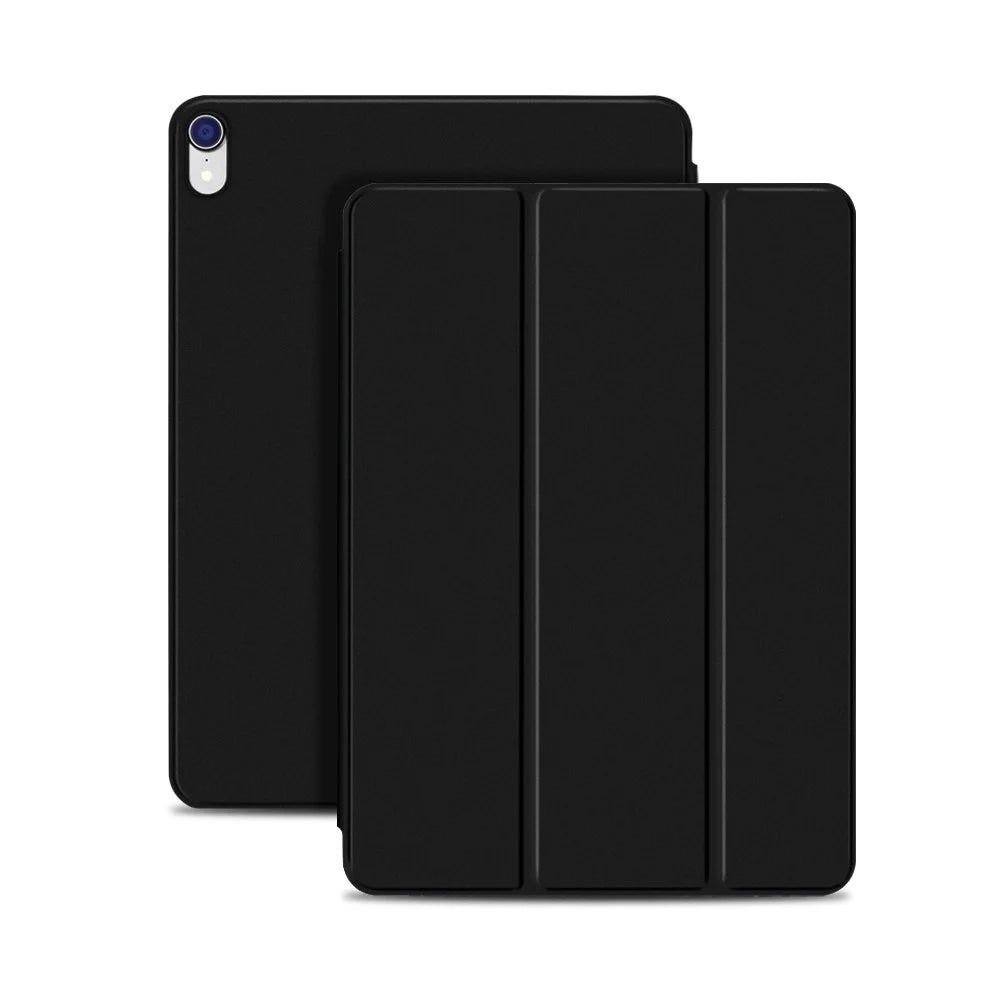 Tablet Cover for iPad Air 11 (2026) / (2025) / (2024) / Air (2022) / (2020) / Pro 11-inch (2018) Magnetic Attraction Tri-Fold Smart Leather Case - Black - 2