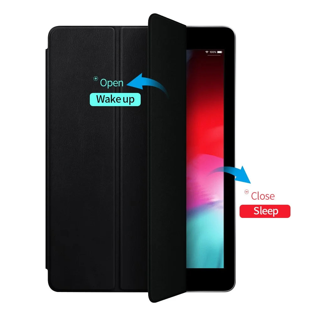 Tablet Cover for iPad Air 11 (2026) / (2025) / (2024) / Air (2022) / (2020) / Pro 11-inch (2018) Magnetic Attraction Tri-Fold Smart Leather Case - Black - 4