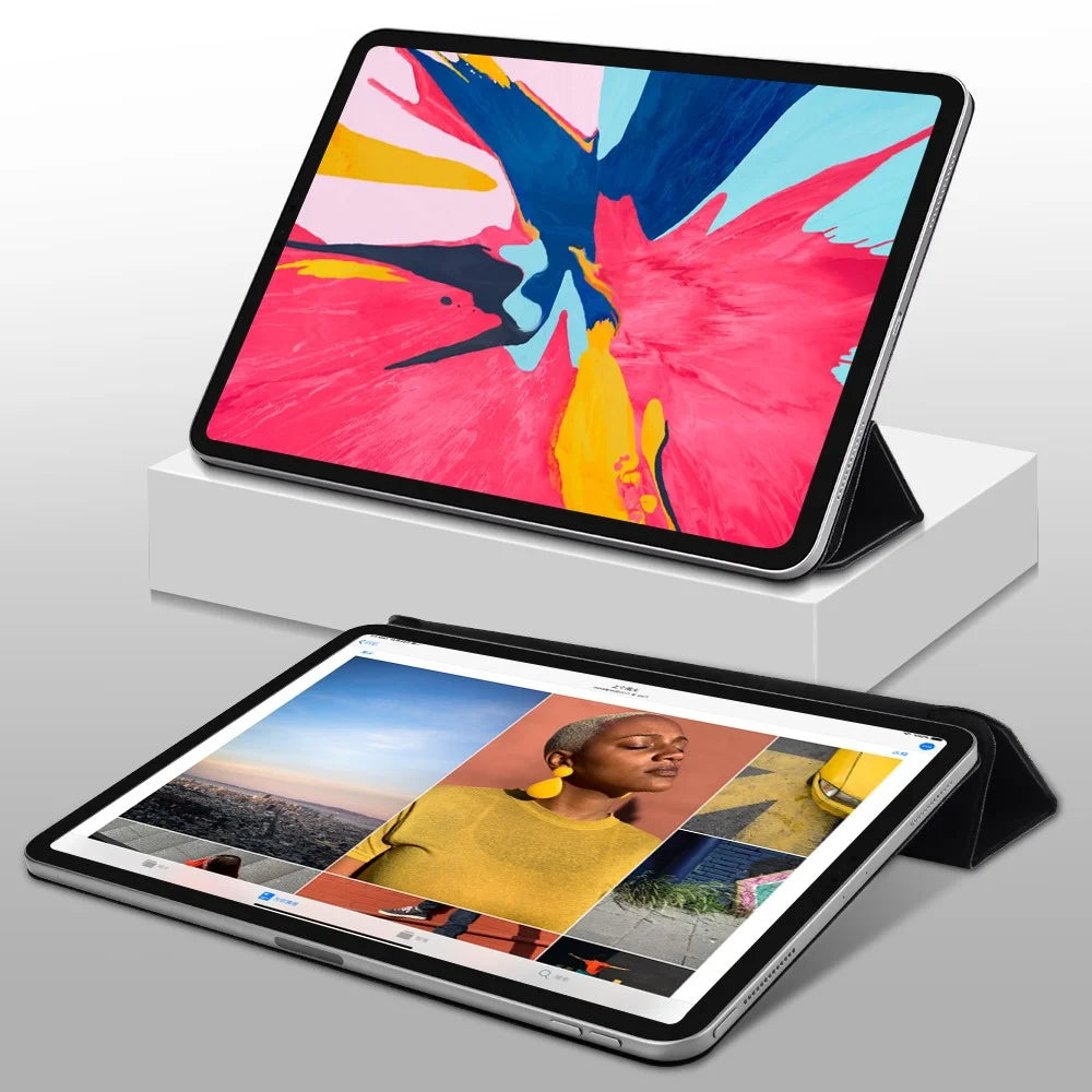 Tablet Cover for iPad Air 11 (2026) / (2025) / (2024) / Air (2022) / (2020) / Pro 11-inch (2018) Magnetic Attraction Tri-Fold Smart Leather Case - Black - 7
