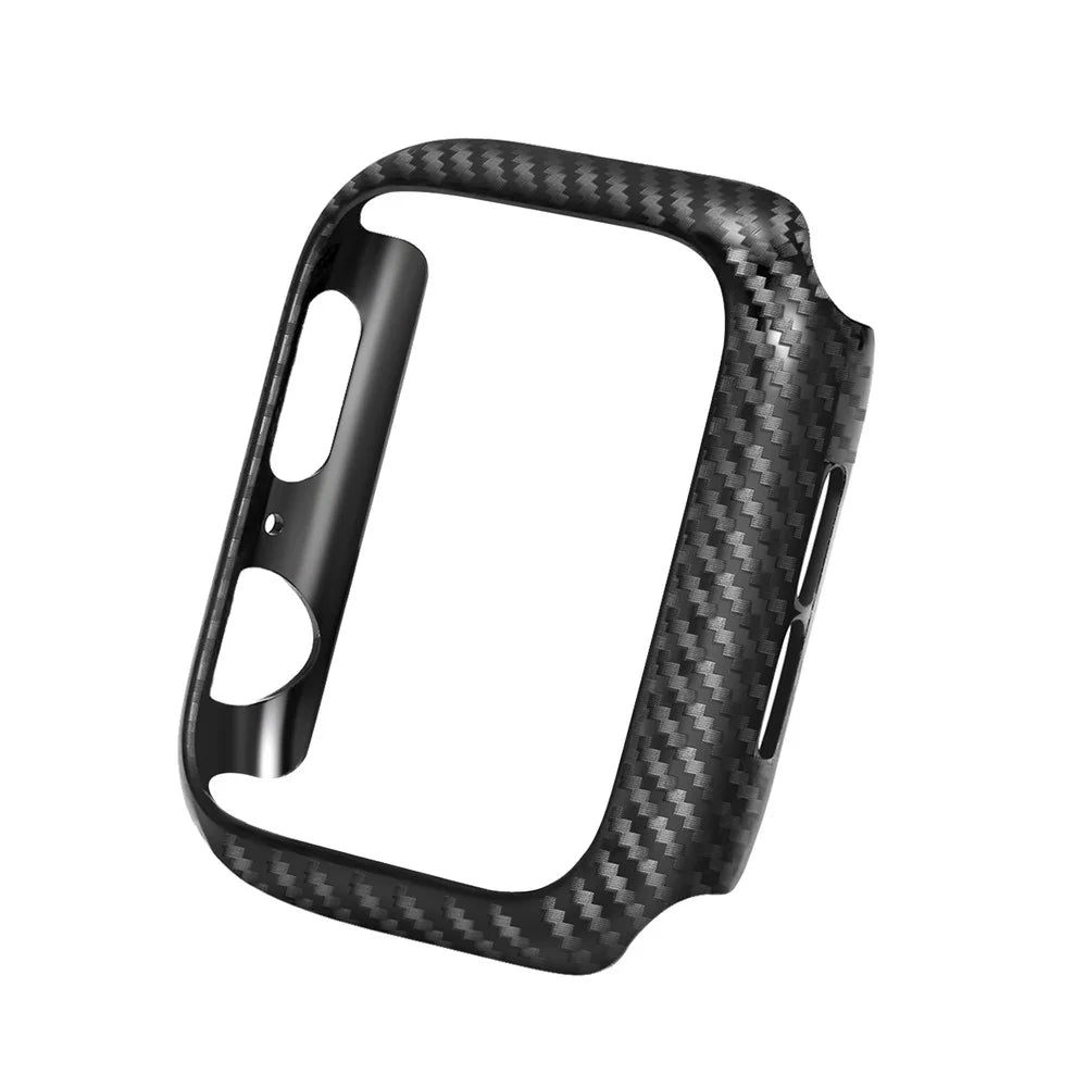 HAT PRINCE for Apple Watch Series SE3 / SE2 / SE1 /  6 / 5 / 4 40mm Carbon Fiber Texture TPU Protective Case + 3D Full Size Curved Hot Bending HD Clear PET Film - 2