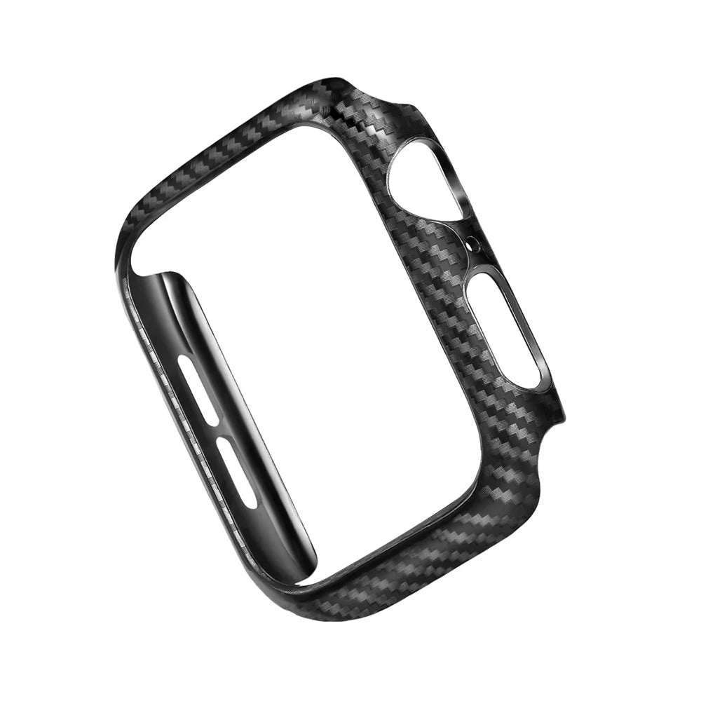 HAT PRINCE for Apple Watch Series SE3 / SE2 / SE1 /  6 / 5 / 4 40mm Carbon Fiber Texture TPU Protective Case + 3D Full Size Curved Hot Bending HD Clear PET Film - 3