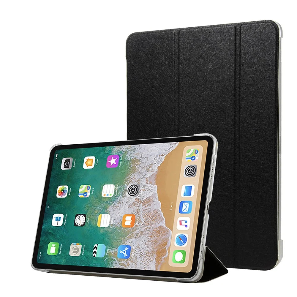 Leather Smart Case with Tri-Fold Stand for iPad Pro 11-inch (2018) - Black - 1