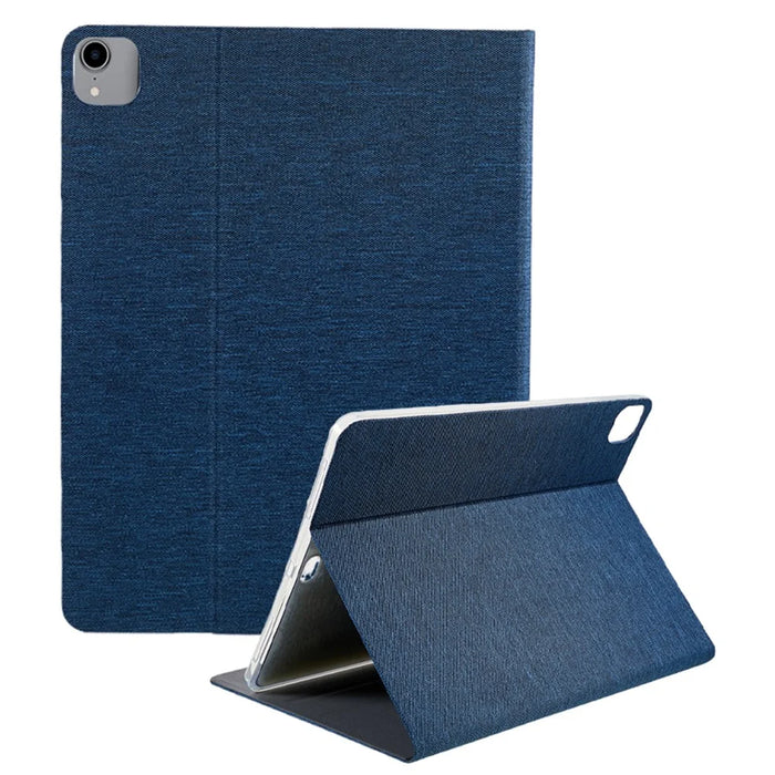 JFPTC Cloth Texture Smart Stand Leather Protection Tablet Shell for iPad Pro 12.9 (2018) -  Blue - 1