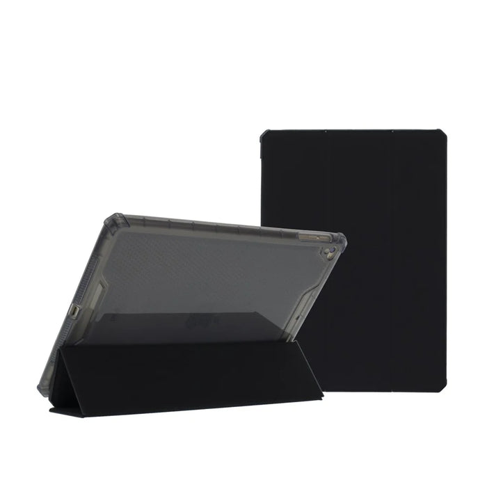 Anti-drop Tri-fold Stand PU Leather Tablet Shell for iPad 9.7-inch (2018) / 9.7-inch (2017) / Air 2 / Air - Black - 1