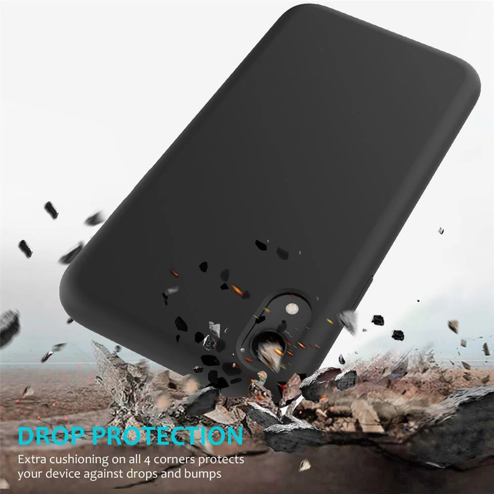 Edge Wrapped Liquid Silicone Mobile Casing for iPhone XR 6.1 inch - Black - 3