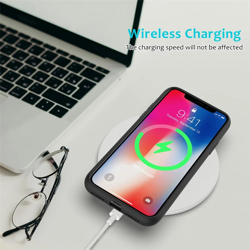 Edge Wrapped Liquid Silicone Mobile Casing for iPhone XR 6.1 inch - Black - 5