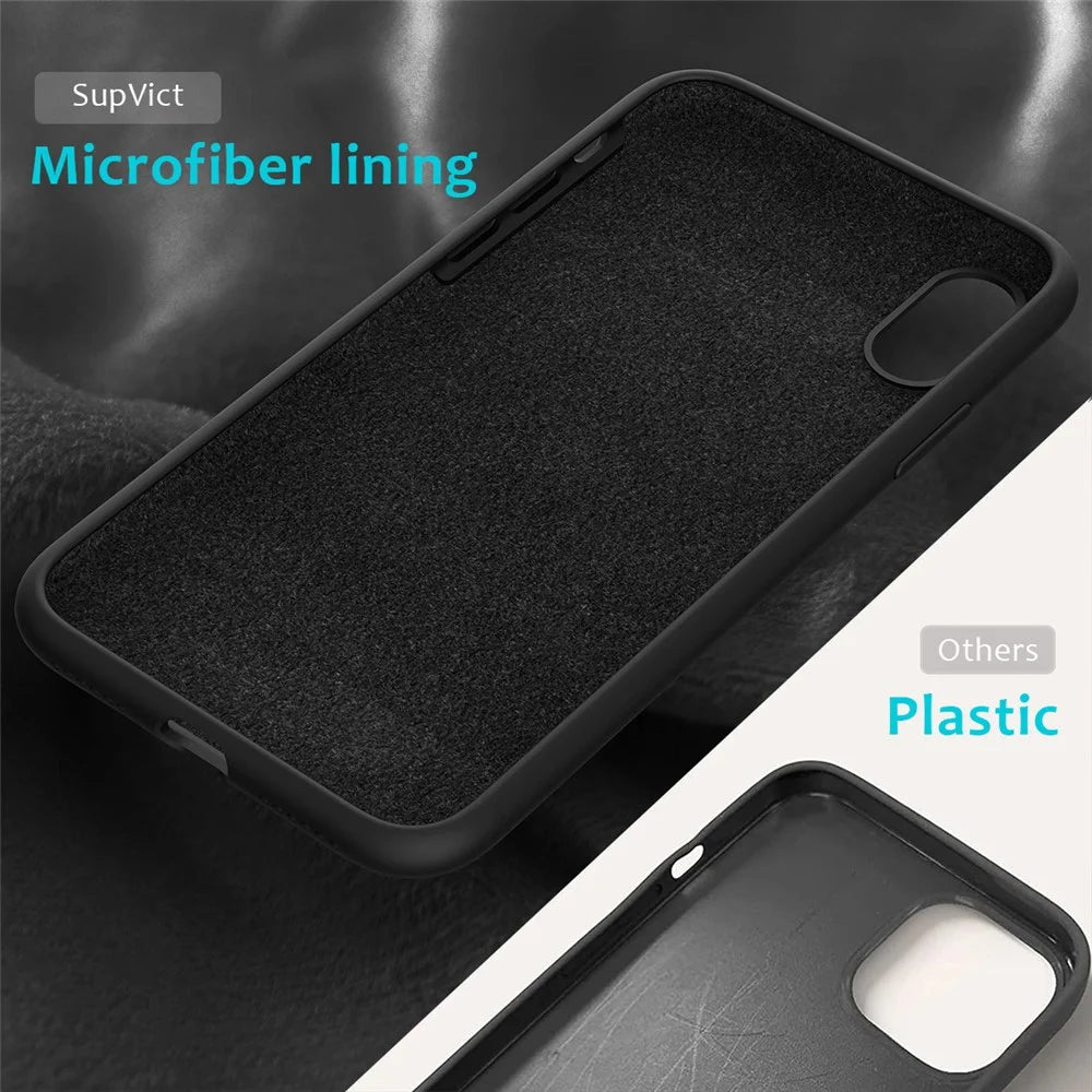 Edge Wrapped Liquid Silicone Mobile Casing for iPhone XR 6.1 inch - Black - 6