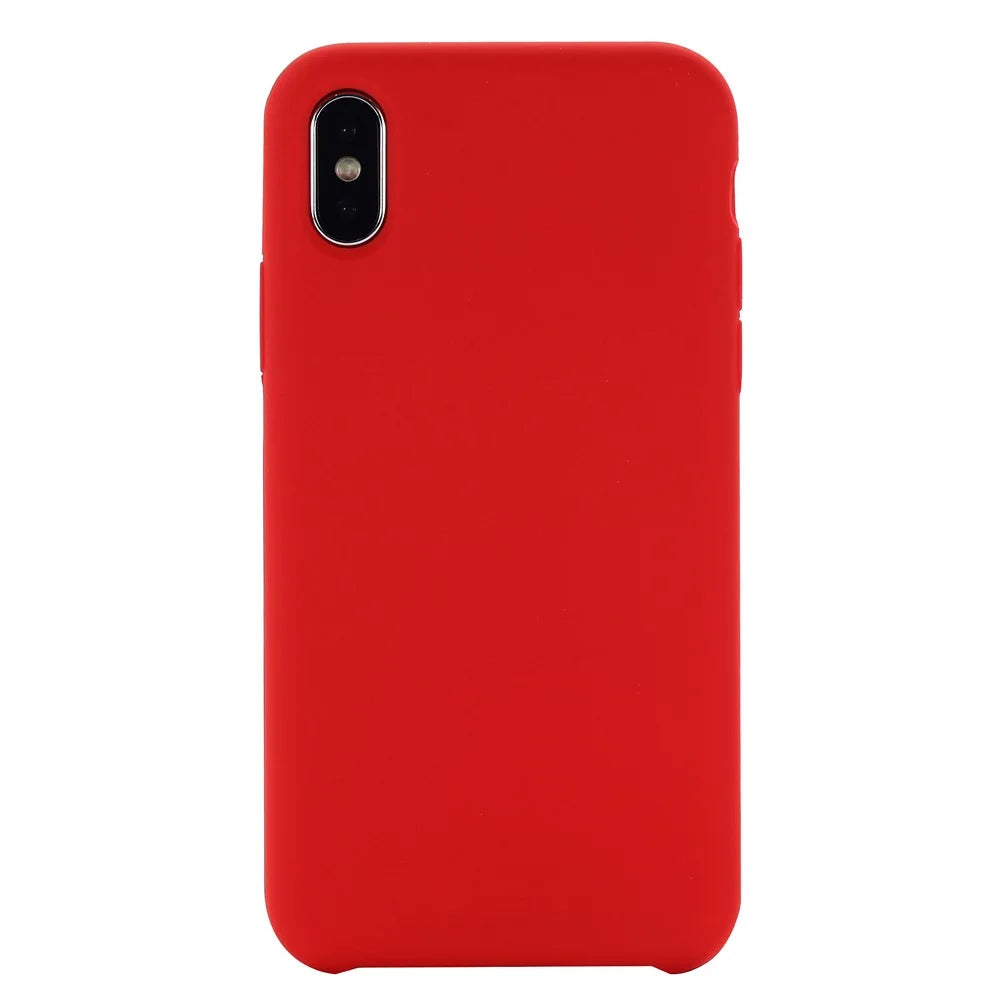 For iPhone XS 5.8 inch Good Protection Anti-scratch Edge Wrapped Liquid Silicone Case Soft Smartphone Cover Shell - Red - 4