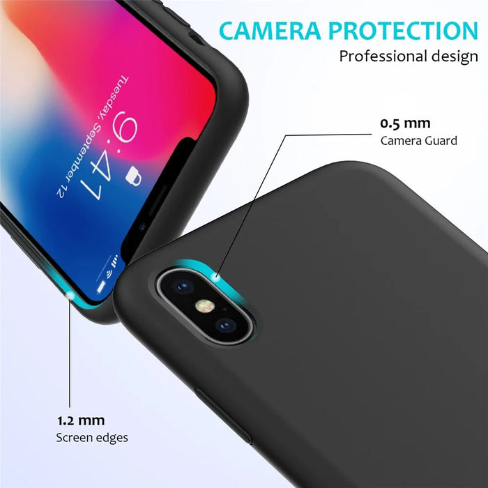 Edge Wrapped Liquid Silicone Case for iPhone XS Max 6.5 inch - Black - 2