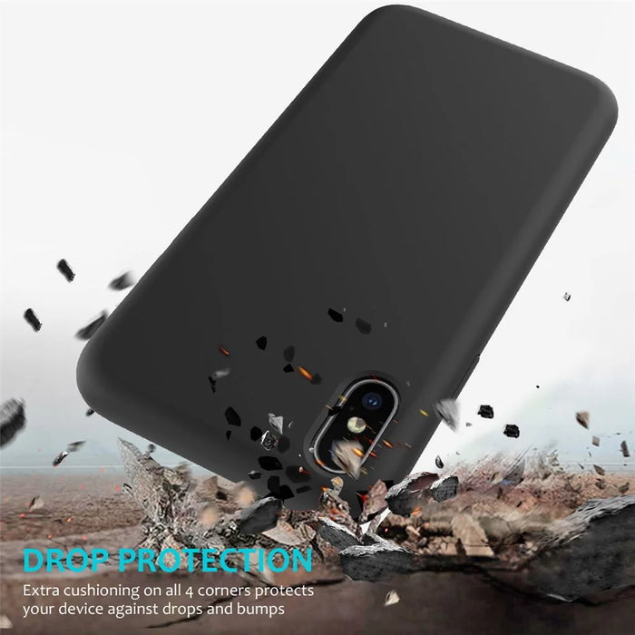 Edge Wrapped Liquid Silicone Case for iPhone XS Max 6.5 inch - Black - 3
