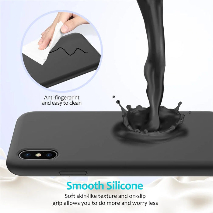Edge Wrapped Liquid Silicone Case for iPhone XS Max 6.5 inch - Black - 4