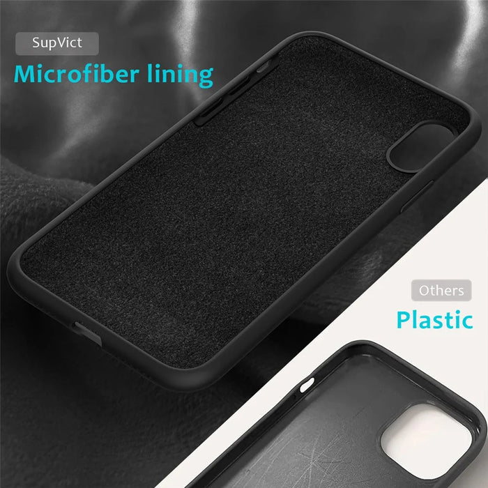 Edge Wrapped Liquid Silicone Case for iPhone XS Max 6.5 inch - Black - 7