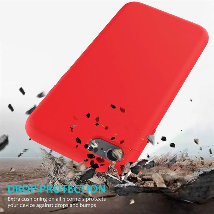 Edge Wrapped Liquid Silicone Phone Protection Case Cellphone Shell for iPhone 7 4.7 inch/8 4.7 inch/SE (2020)/SE (2022) - Red - 3
