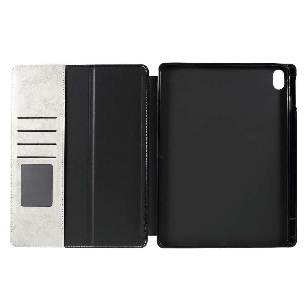 PU Leather Wallet Stand Tablet Cover with Pen Slot for iPad Pro 11-inch (2018) - Grey - 6
