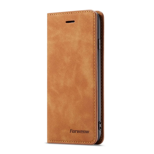 FORWENW Fantasy Series Silky Touch Leather Wallet Case for iPhone 7/8/SE (2020)/SE (2022) - Brown - 2
