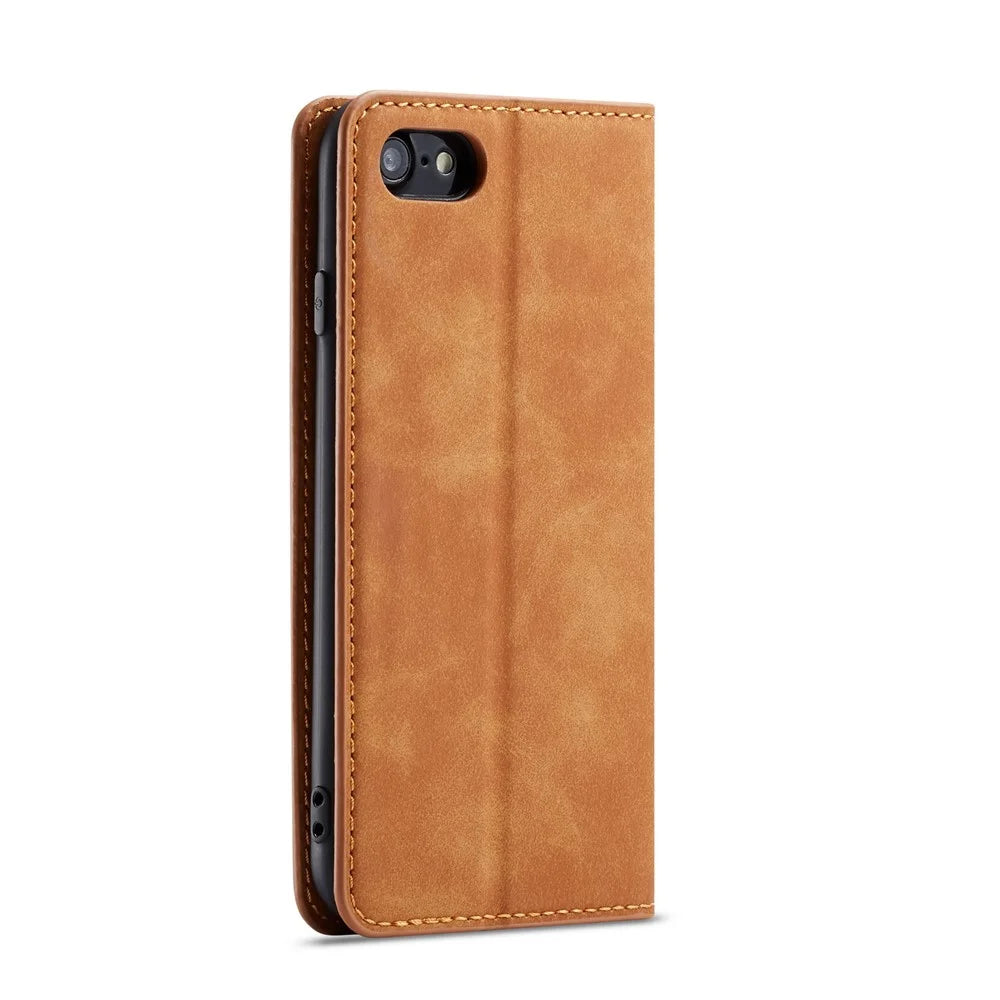 FORWENW Fantasy Series Silky Touch Leather Wallet Case for iPhone 7/8/SE (2020)/SE (2022) - Brown - 3